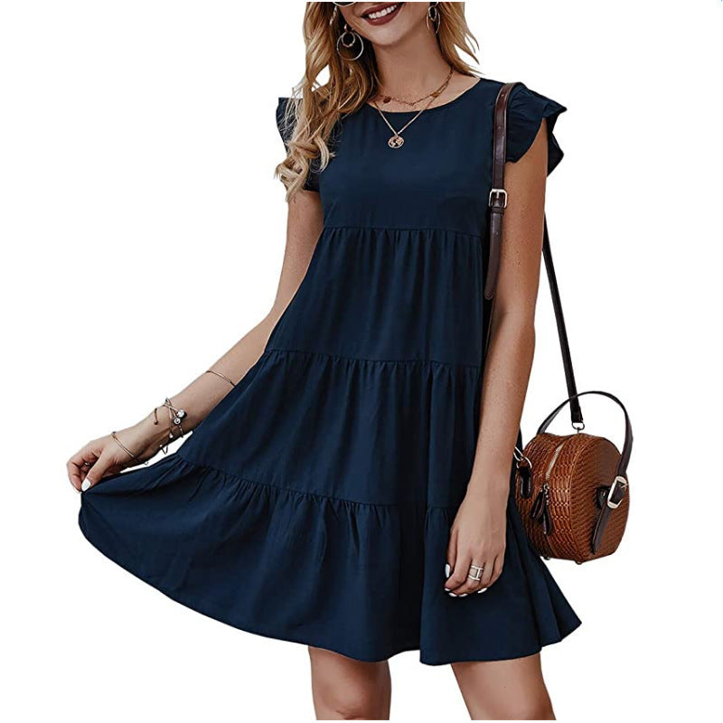 Damen Sommerkleid mit Rüschendetails und lässigem Schnitt WW