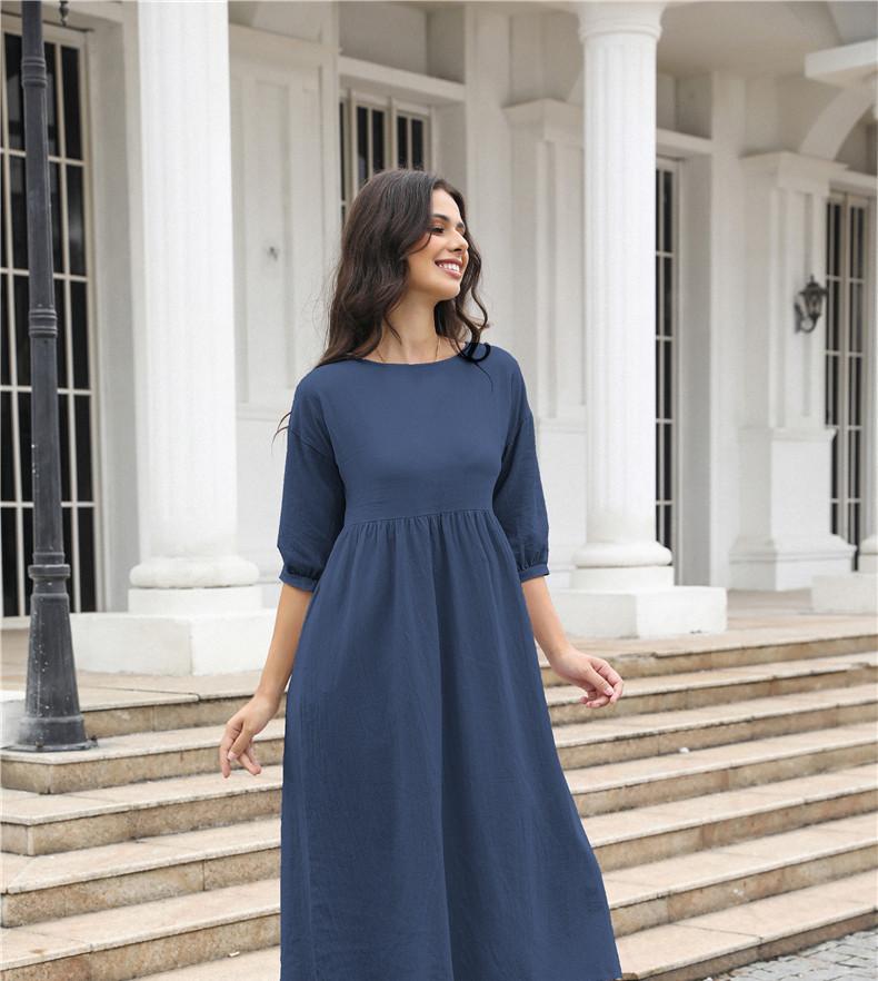 Damen Sommerkleid mit weitem Schnitt und eleganten Ärmeln WW