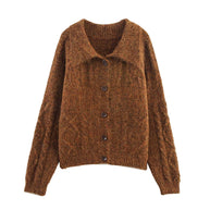 Damen Strickjacke mit schickem, weichem Stoff und dekorativen Knöpfen WW