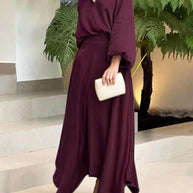 Damen Maxikleid mit weitem Schnitt und eleganten Ärmeln WW