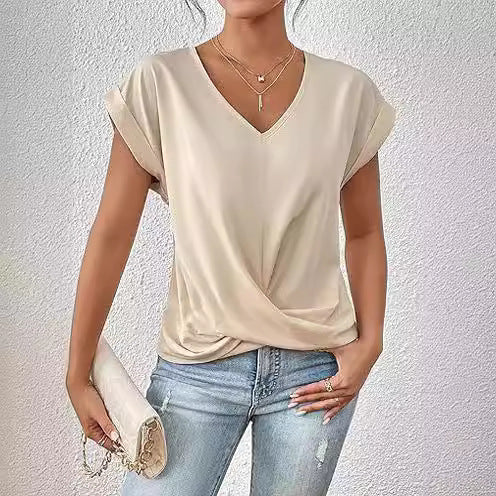 W&W Mode Damen-T-Shirt – Unregelmäßiger Schnitt
