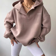 Damen oversized Kapuzenpullover mit Kängurutasche und bequemer Passform WW