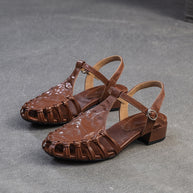 Damen Sandalen mit geflochtenem Designelement und bequemem Blockabsatz WW