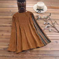 Damen asymmetrisches Oberteil mit Knopfleiste und modischem Streifenmuster WW