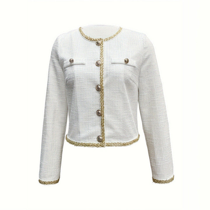 Damen elegante Kurzjacke mit klassischen Knopfdetails W&W Mode