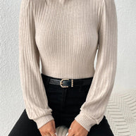 WW CozyKnit geschopptes Rollkragenlangarm-Sweater