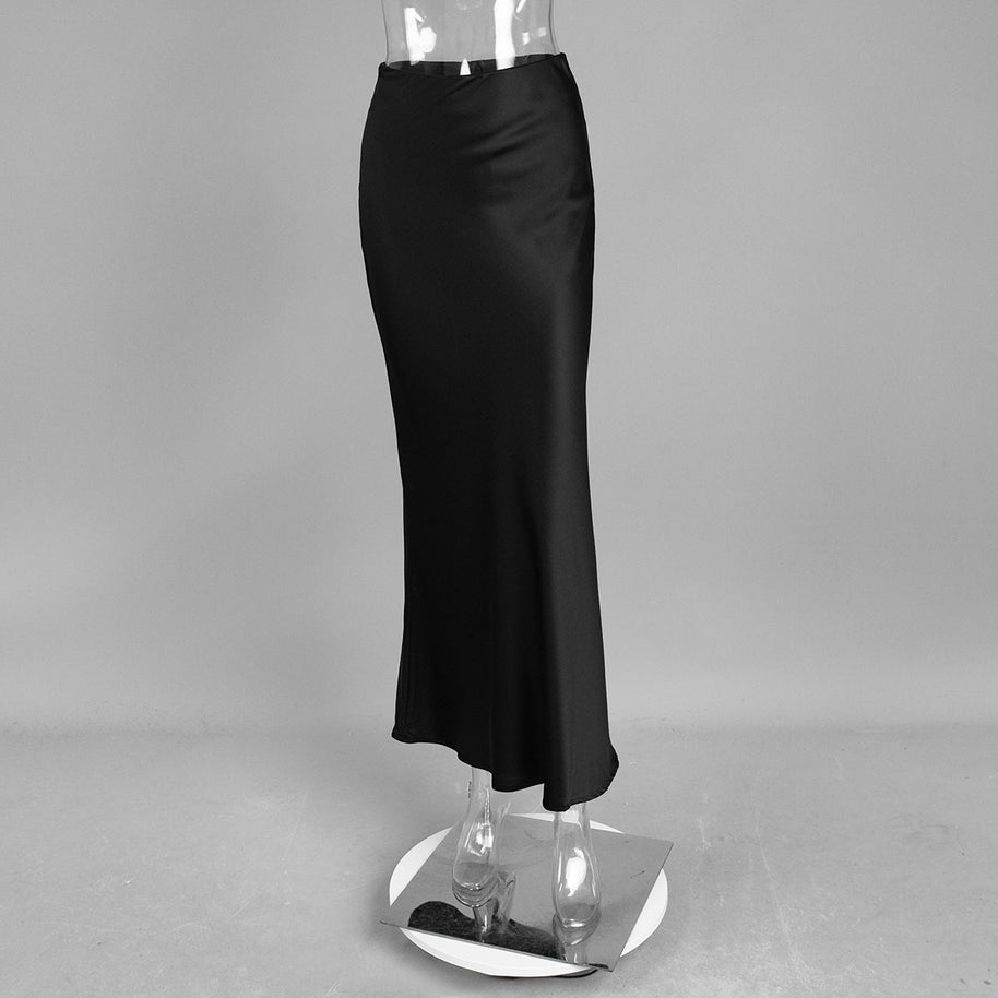 WW | Satin-Midi-Rock mit Fließendem Design für Damen