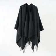 Damen modischer Fransen-Poncho aus weichem Material mit luxuriösem Fall WW