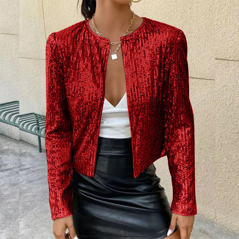 Damen Glitzernde Strickjacke WW