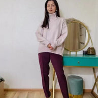 Damen Modischer Rollkragenpullover aus weichem Material WW