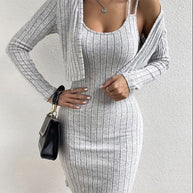 Damen Strickkleid mit geöffnetem Cardigan WW