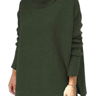 Damen Großer Rollkragenpullover mit strukturiertem Strickmuster und lässigem Schnitt WW