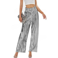 Damen Elegante Plisseehose mit elastischem Bund WW