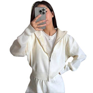 Damen Sportlicher Strickpullover mit hohem Kragen und Reißverschluss WW