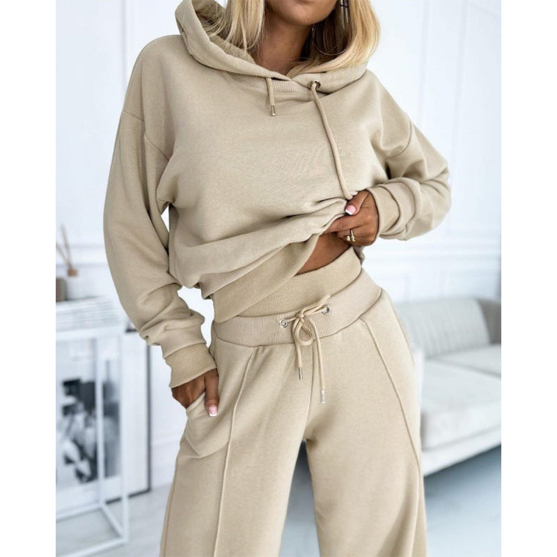Damen Sportliches Lounge-Set mit weitem Schnitt und Kapuze WW