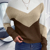 Damen Pullover mit stylischem V-Ausschnitt und geometrischem Muster WW