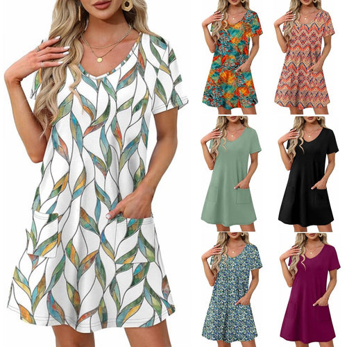 Damen Kurzarm Freizeitkleid WW