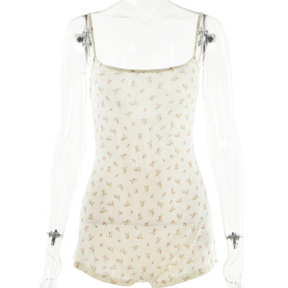 Damen Blütenmuster Spitzenbodysuit W&W