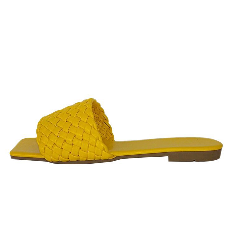 Damen Geflochtene Sandalen mit breitem Riemen und rutschfester Sohle WW