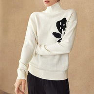 Damen Rollkragenpullover mit floralem Design WW