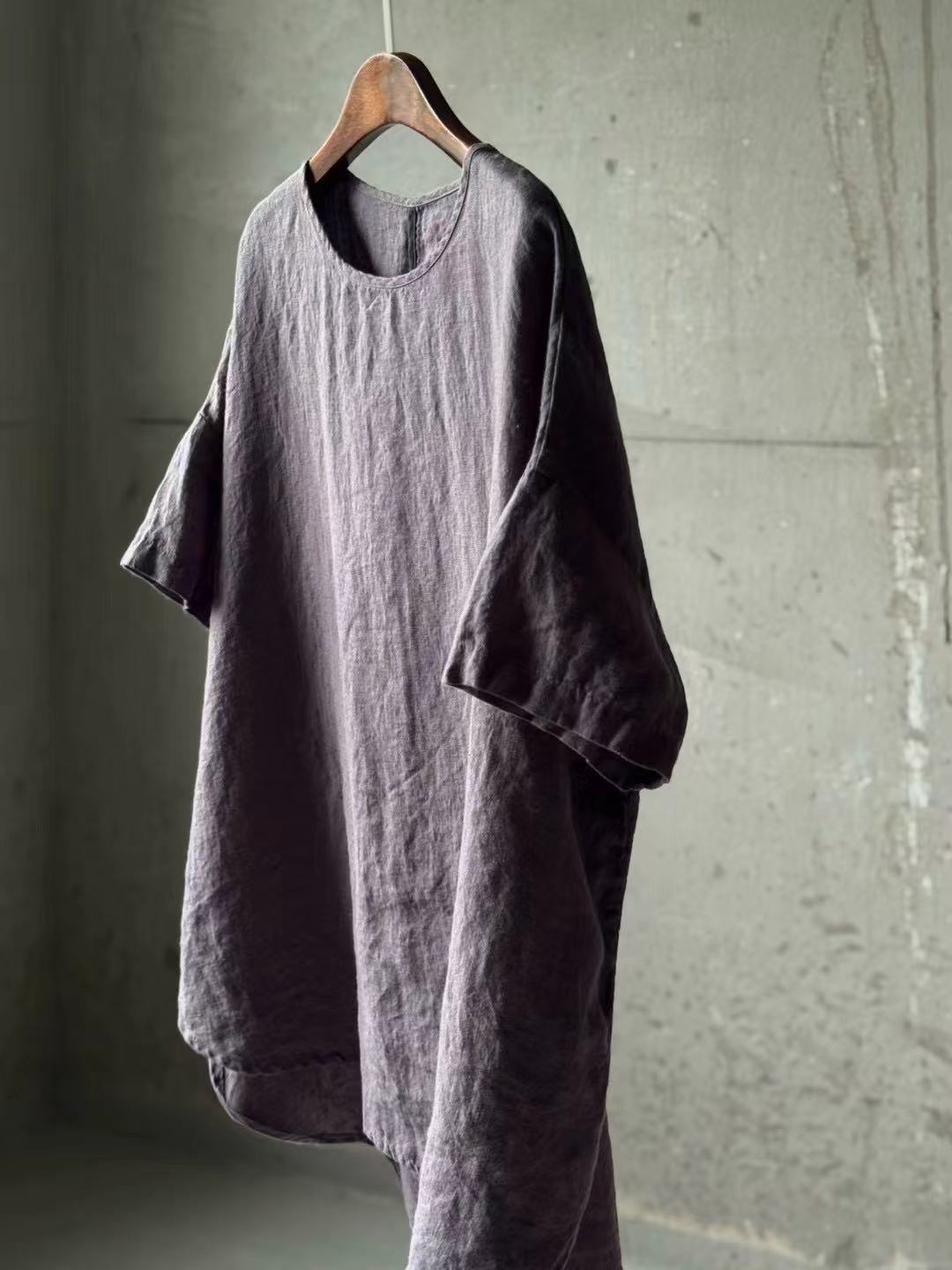 Damen Relaxed Fit Leinen T-Shirt WW