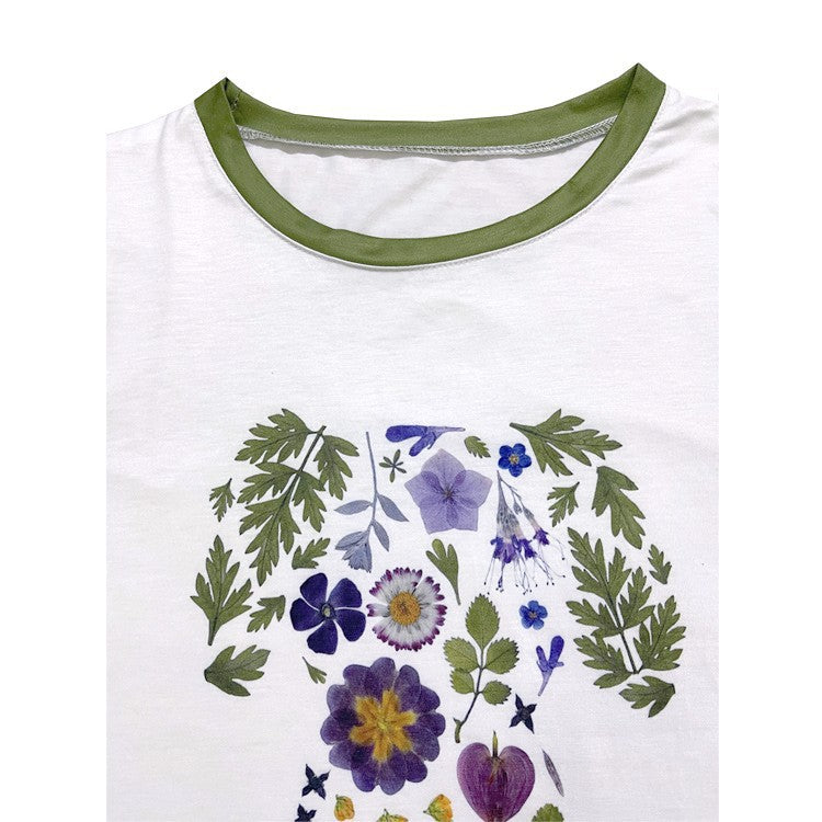 W&W Mode | Floral Rundhalsausschnitt T-Shirt