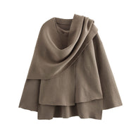 Damen asymmetrische ponchoartige Jacke aus weichem Material WW