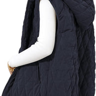 Damen gesteppte Hoodie-Weste mit praktischen Taschen WW