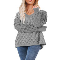 Damen Pullover mit Struktur und V-Ausschnitt WW