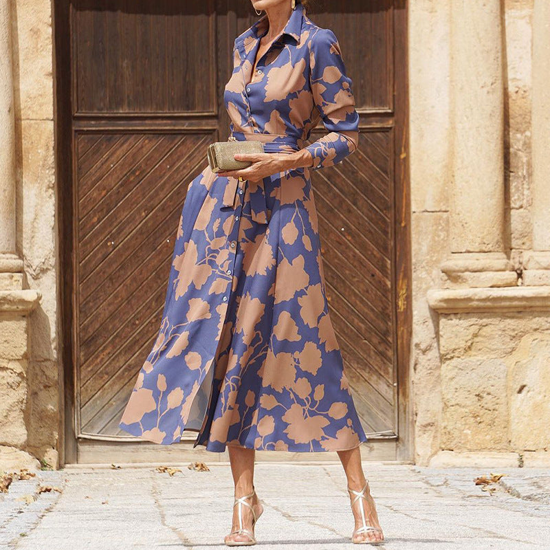 Damen Hemdblusenkleid mit floralem Muster und modernem Schnitt WW