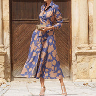 Damen Hemdblusenkleid mit floralem Muster und modernem Schnitt WW