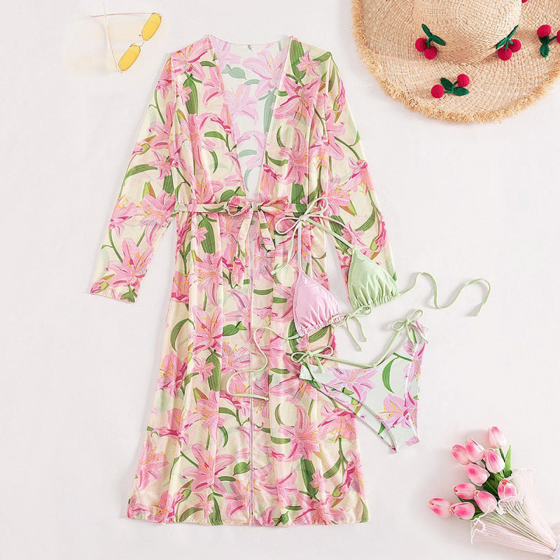 Damen Strandkleid mit floralem Muster und lässigem Schnitt WW