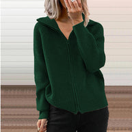 Damen Strickjacke mit Reißverschluss und Hoodie WW
