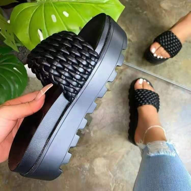 Damen Clogs mit geflochtenem Riemendesign und rutschfester Sohle WW