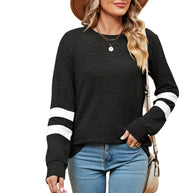 Damen sportliches Sweatshirt mit dekorativen Streifendetails WW