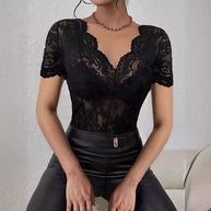 WW | Spitzen Sexy Slim Fit T-Shirt