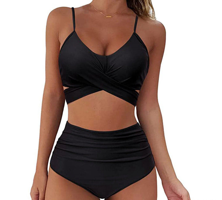 Damen Zweiteilige Bademode mit floralem Muster und Raffung W&W Mode