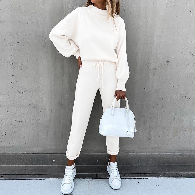 Damen Freizeitleggings mit hoch gezogenem Taillenbund und lässigem Sweater WW