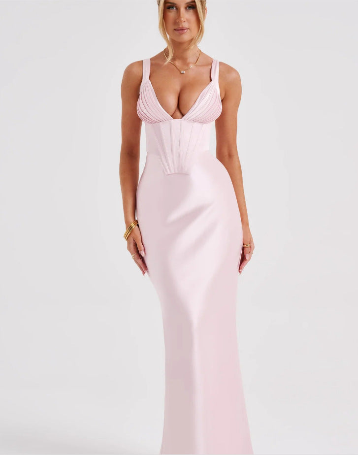 Damen Abendkleid mit Korsett-Oberteil und schimmerendem Finish WW