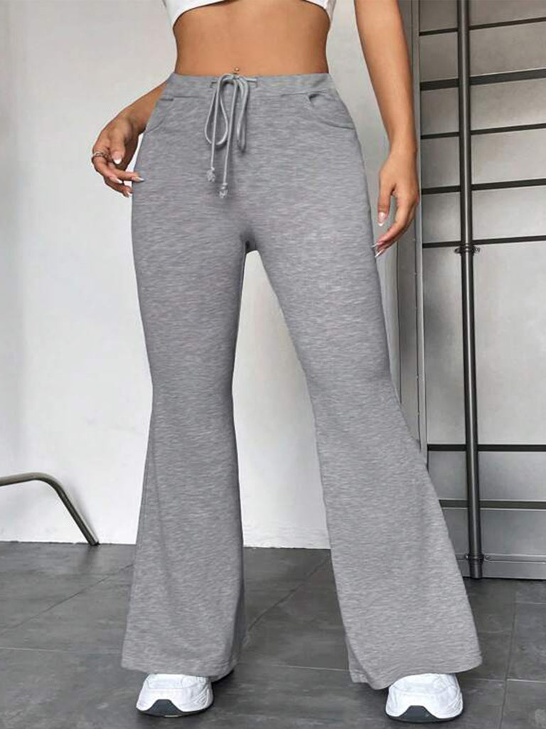 Damen Weit geschnittene Jogginghose mit elastischem Bund und seitlichen Taschen WW