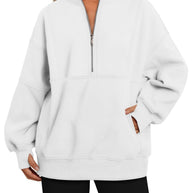 Damen Sportlicher Hoodie mit hohem Kragen und Reißverschluss WW