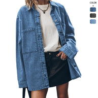 Damen Overshirt aus Denim mit lässigem Schnitt WW