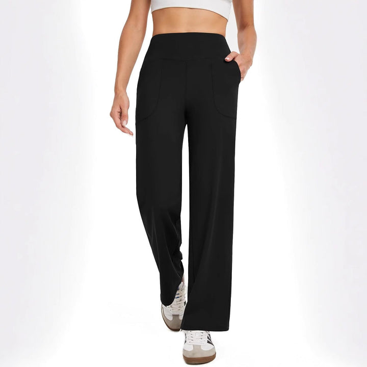 Damen bequeme Freizeithose mit seitlichen Taschen und elastischem Bund W&W Mode