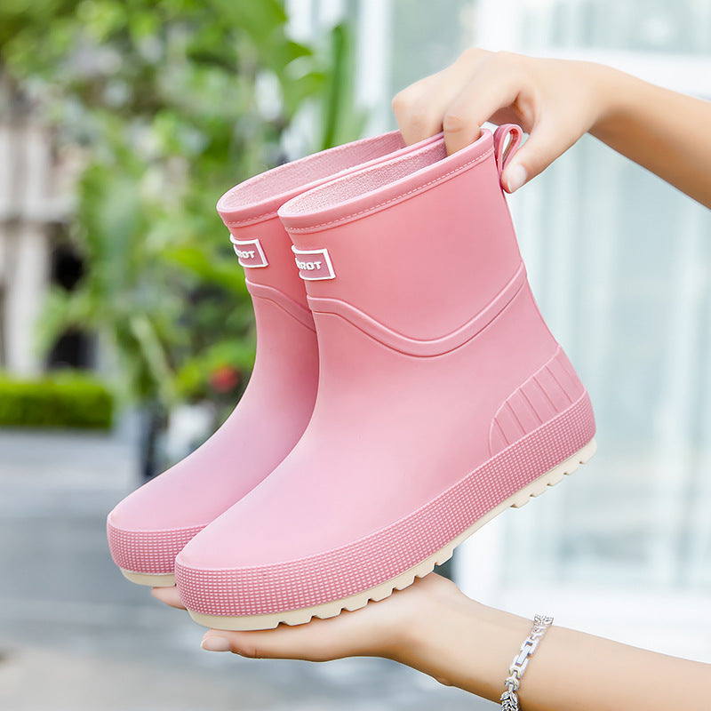 Damen modische Gummistiefel mit rutschfester Sohle und Komfort-Innenausstattung WW