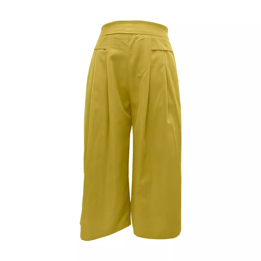 Damen Weite Culotte mit eleganten Falten und praktischen Taschen WW