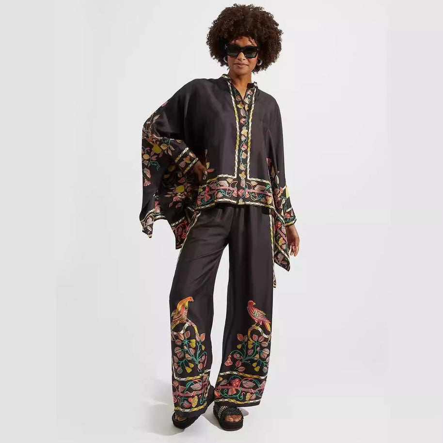 WW | Stehkragen-Oberteil und Hosen-Set