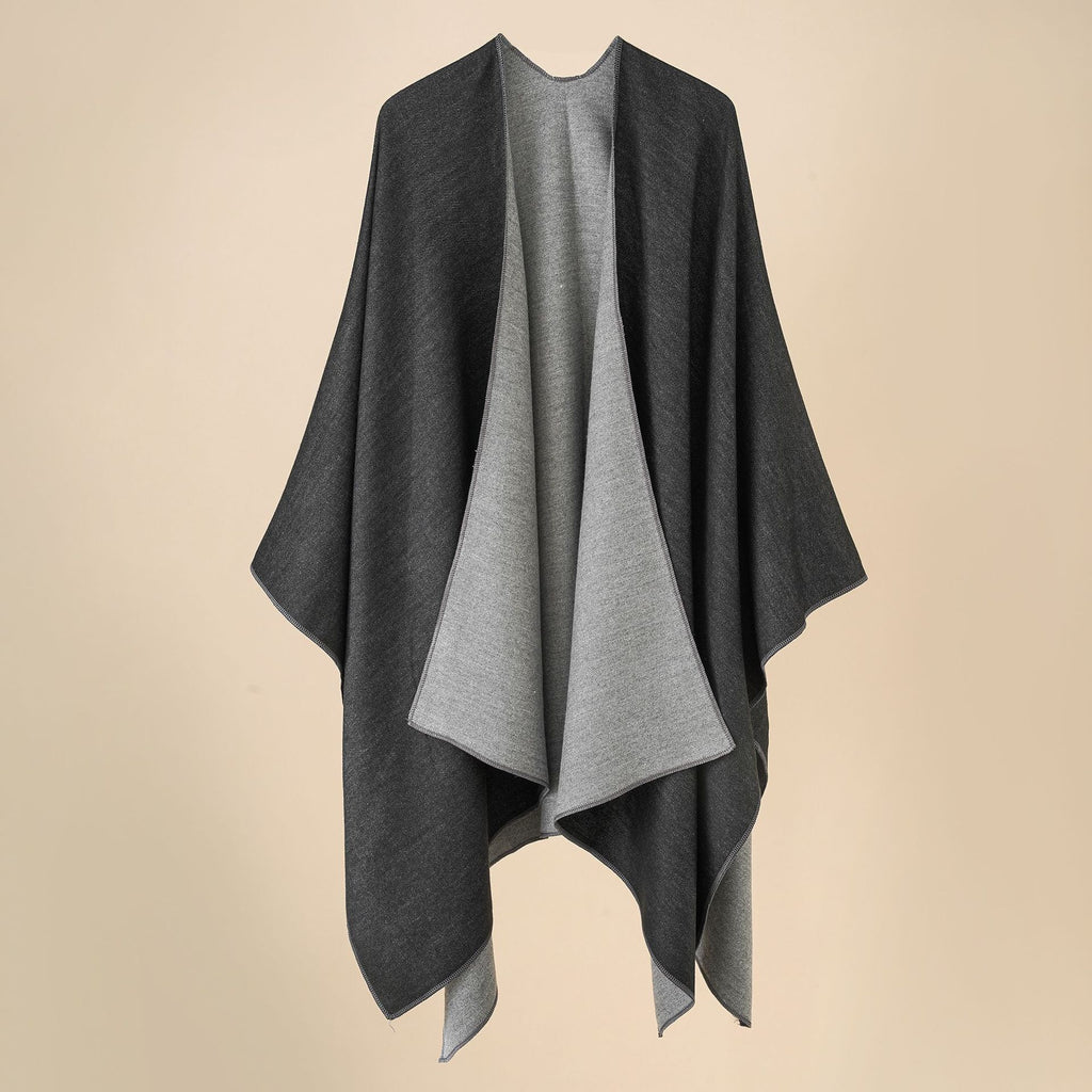 Damen Wohlfühl-Poncho aus weichem Wollmix mit elegantem Schnitt WW