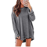 Damen Bequem Überdimensionierter Texturierter Pullover Sweater WW
