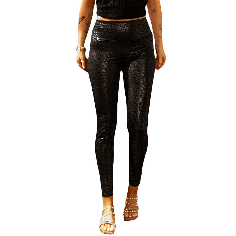 Femme Leggings mit glänzender Oberfläche und geheimnisvollem Muster WW