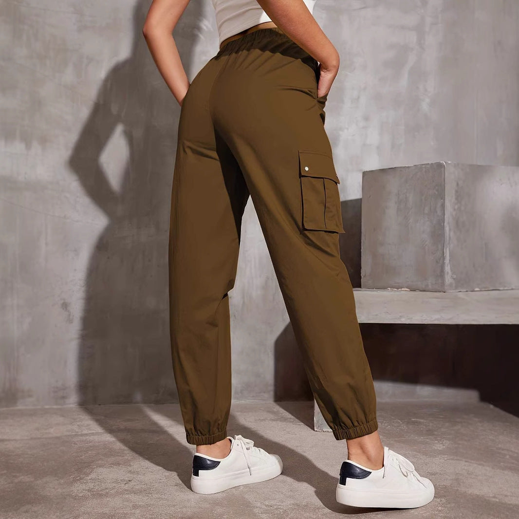 Damen Cargo-Hose mit elastischem Bund und praktischen Seitentaschen W&W Mode